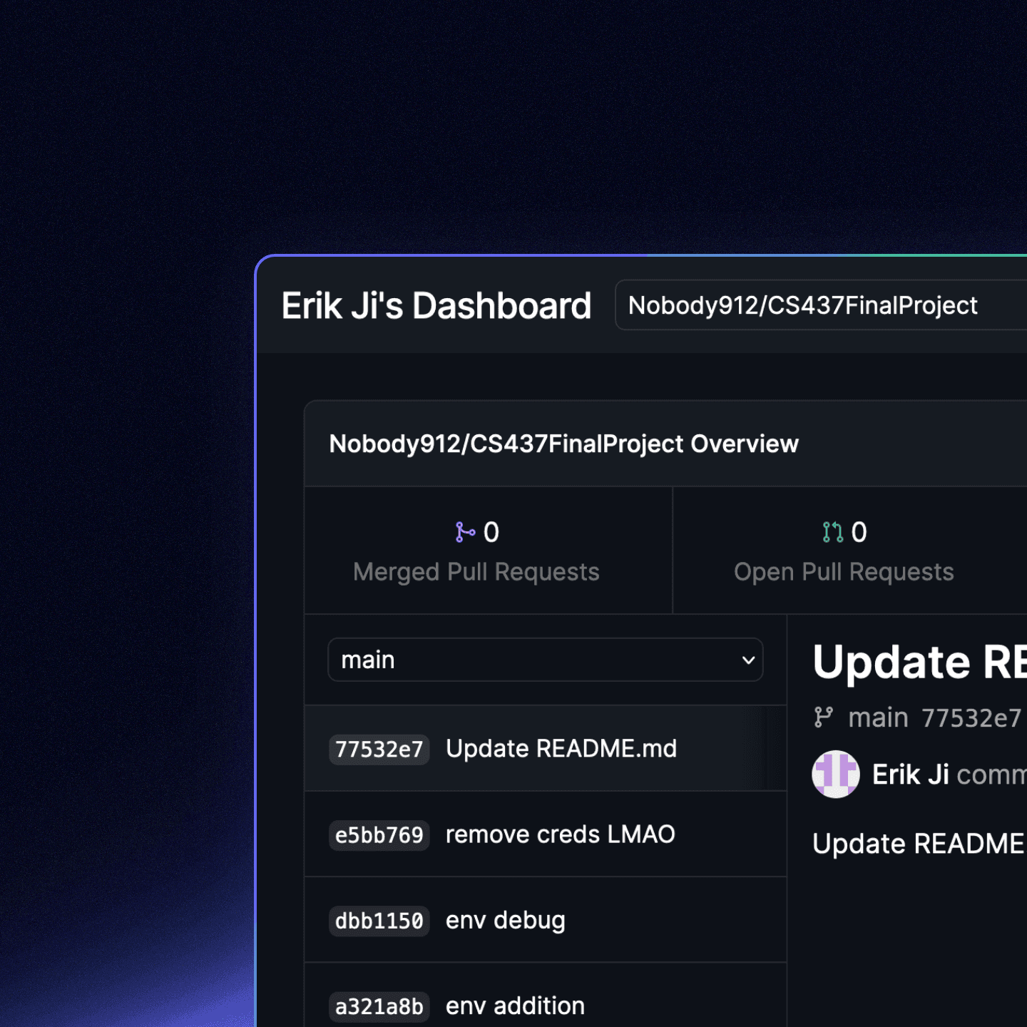 GitHUD work showcase
