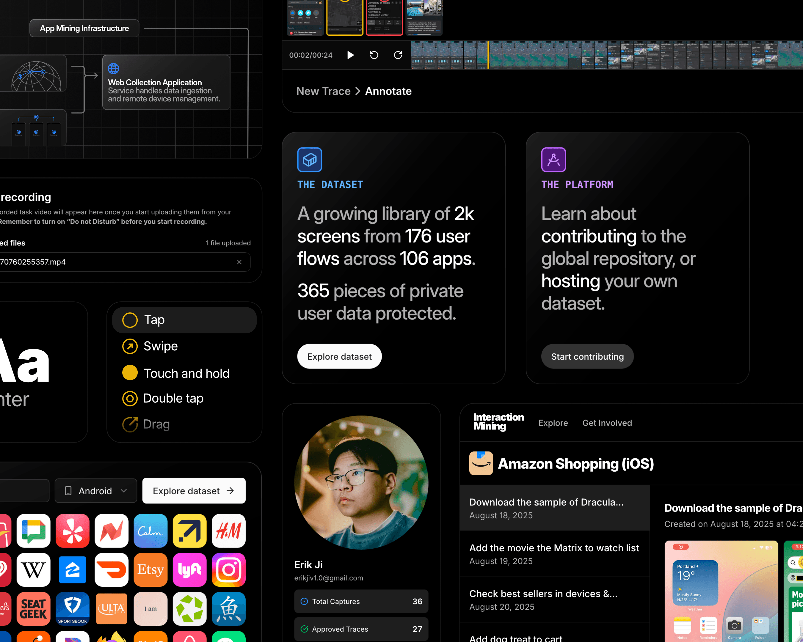 Screenshot of Interaction Mining project